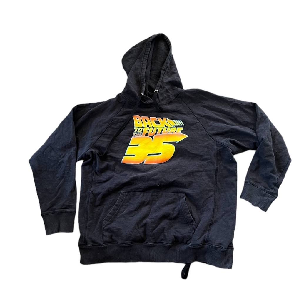 Universal Black Hoodie with Yellow and Orange Graphic
